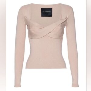 Revolve Le Superbe Twisted Sister Top Shimmery Nude Size Small NWT